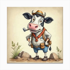 Cartoon Cow 13 Canvas Print