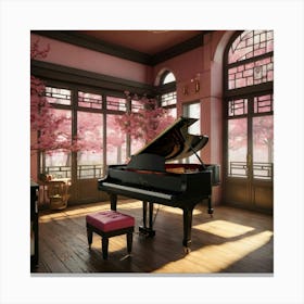 Steinway grand piano in Japanese animated versions of Hellokitty Images cute, cinematic experience, 8k, fantasy art, RPG style 1 Canvas Print