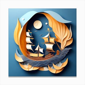 Paper art navy 05 Canvas Print