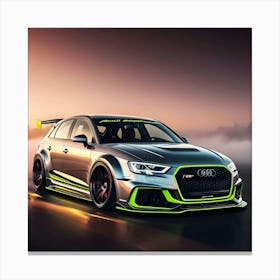 Vibrant Digital Artwork Of A Modified Audi RS3 1 Canvas Print