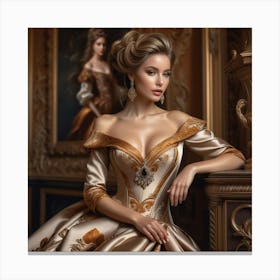 Beautiful Woman In A Ball Gown Canvas Print