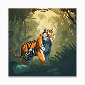 Tiger In The Jungle 11 Canvas Print