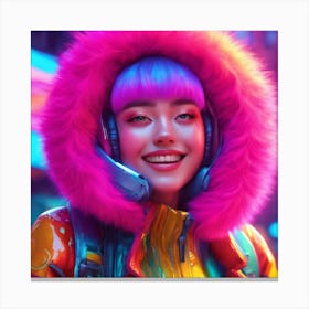 Neon Girl Canvas Print