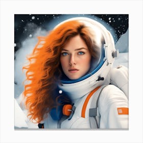 Woman In Space 3 Canvas Print