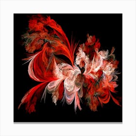 Abstract Red Flower Canvas Print