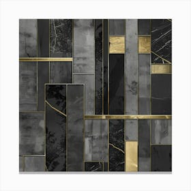 Black And Gold Marble Wall Art Canvas Print