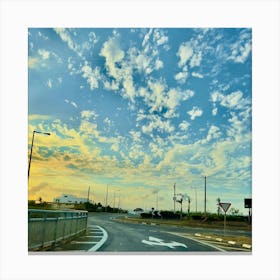 Sunset On The Road Canvas Print