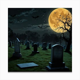 Halloween Graveyard 1 Canvas Print