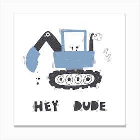 Cute Funny Digger 2 Canvas Print