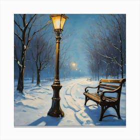 Winter's Midnight Glow Canvas Print