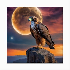 Eagle In The Moonlight Canvas Print