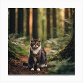 Cat In The Forest 1 Canvas Print