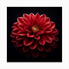 Red Dahlia Flower Canvas Print