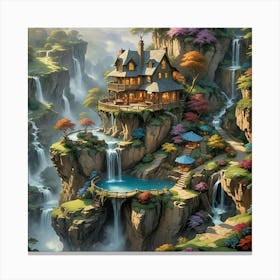 Waterfall House Canvas Print