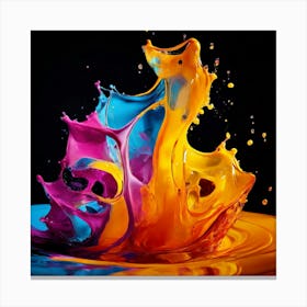 Fresh Colors Liquid 3d Design Spark Hot Palette Shapes Dynamism Vibrant Flowing Molten (13) Canvas Print