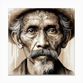 Portrait Of A Man With Tattoos Canvas Print