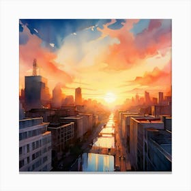 Sunset City Canvas Print