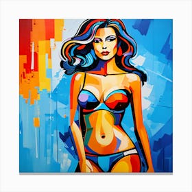 Beautiful Abstract Bikini Woman Canvas Print