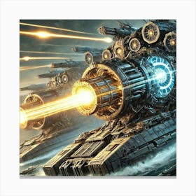 Ironclad Battleship Railguns Iron Commonwealth Canvas Print