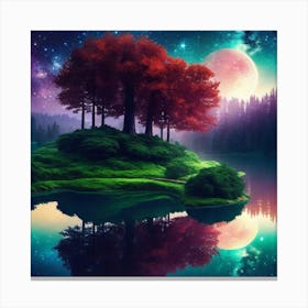 Tree In The Moonlight Canvas Print