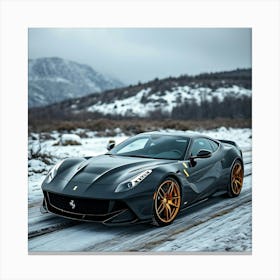 Super Ferrari On a Mountain Road Canvas Print