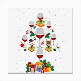 Wine Christmas Tree Xmas Ornament Decor Funny Gits Men Women Canvas Print