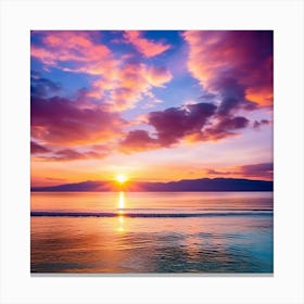 Sunset At The Beach 16 Canvas Print