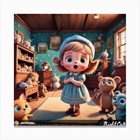 Little Girl In A Room Canvas Print