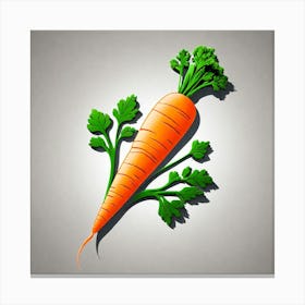 Carrot On A Gray Background Canvas Print