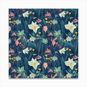 Retro Floral Canvas Print