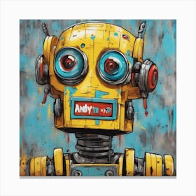 Andy Getty, Pt X, In The Style Of Lowbrow Art, Technopunk, Vibrant Graffiti Art, Stark And Unfiltere (26) Canvas Print