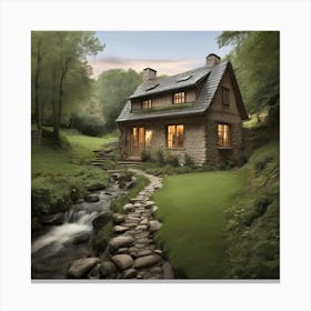 Cottage In The Woods Canvas Print