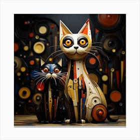 Abstract Cat Art Canvas Print