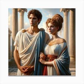 Ancient Greek Couple Canvas Print
