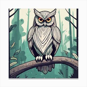 Owl In The Woods 31 Canvas Print