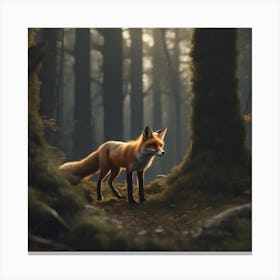 Red Fox In The Forest 57 Canvas Print