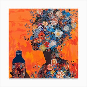 Woman With Flowers In Her Hair 2 Canvas Print