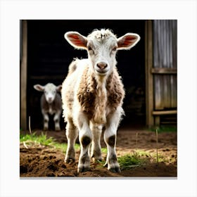 Calf In Barn Canvas Print