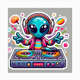 Alien Dj 6 Canvas Print