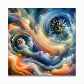 Clock In The Clouds Canvas Print