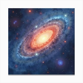 Watercolor Image Of Intergalactic Nebulae 1 Canvas Print