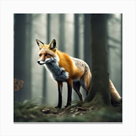 Red Fox In The Forest 42 Canvas Print