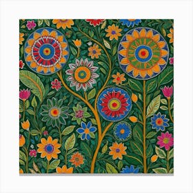 Kaleidoscope Of Flowers Canvas Print