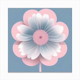 A White And Pink Flower In Minimalist Style Square Composition 531 Canvas Print