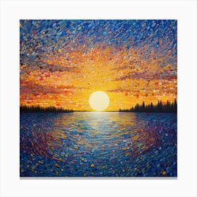 Sunset Over The Lake 1 Canvas Print