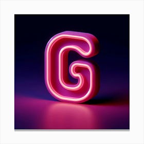 Neon Letter G 1 Canvas Print