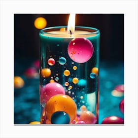 Bubbles In A Candle Canvas Print