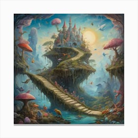 Fairytale Castle Painting Canvas Print