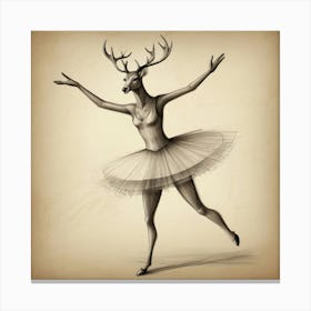 Deer Ballerina 5 Canvas Print