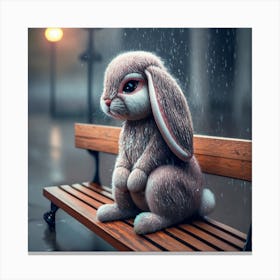Rabbit In The Rain 1 Canvas Print